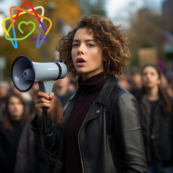 Enneagram Type 1 Young Woman Leading A Protest